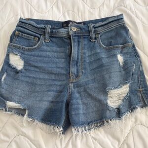 Hollister Blue Jean Distressed Shorts
